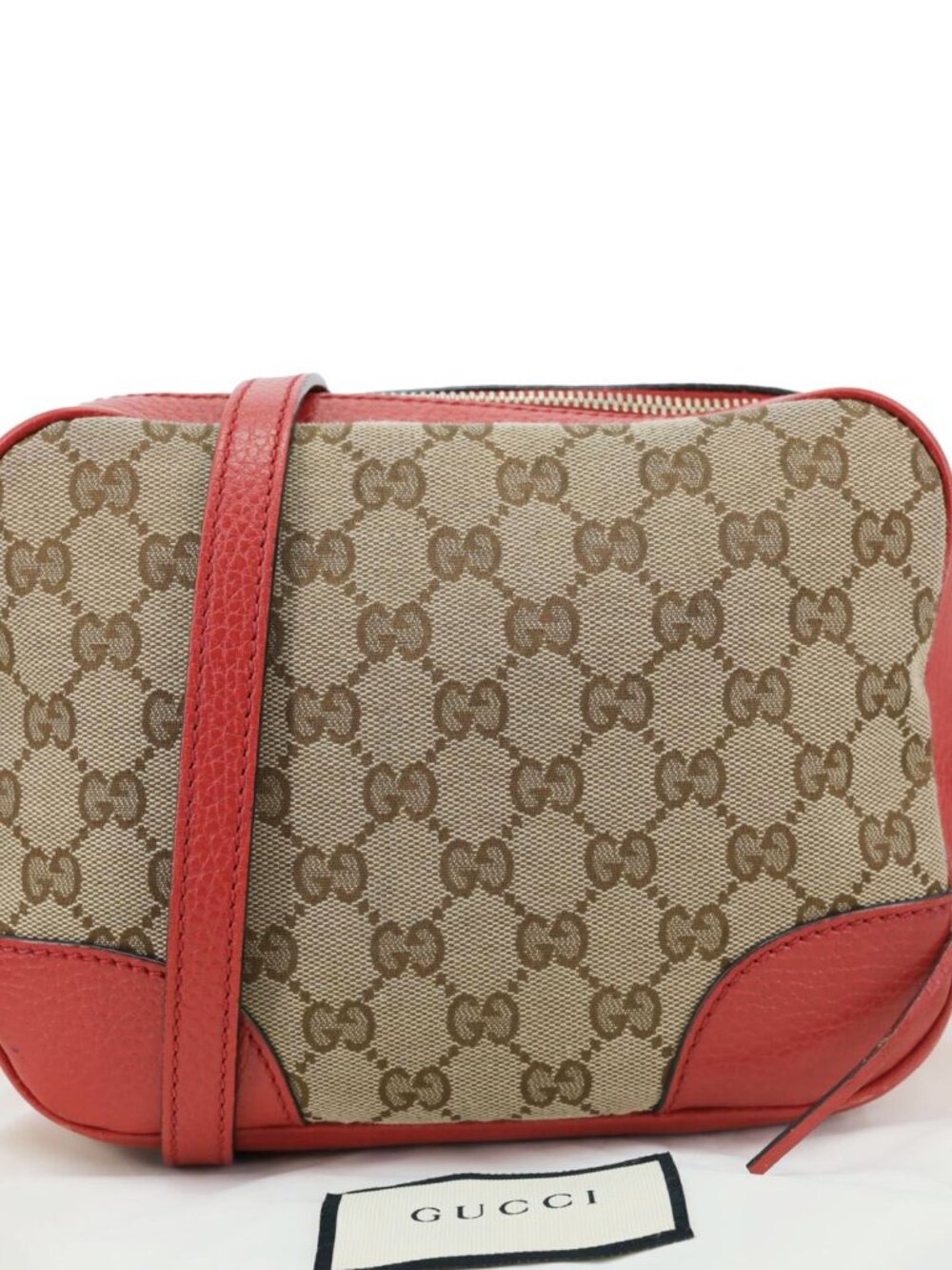 Gucci  Bree GG Canvas Leather Crossbody Bag Red 449413 - Picture 3 of 15